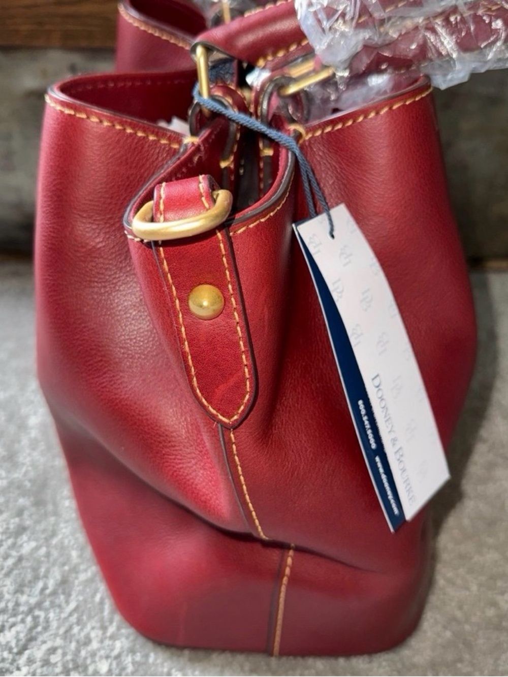 NWT Dooney & Bourke NWT Florentine  Brenna in Bordeaux with strap - Picture 3 of 12